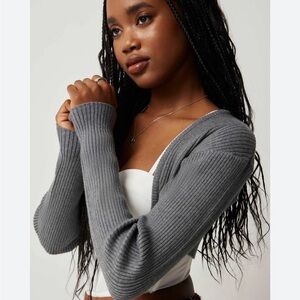 Ardene Gray Ribbed Bolero